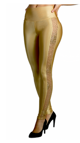 Luxe Label Gold Leggings - BombomdoBrasil